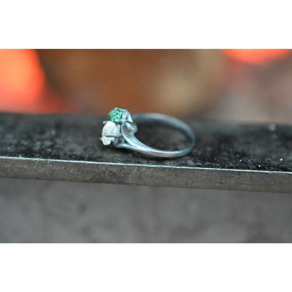 Unique Natural Raw Emerald Ring Raw Sapphire Engagement Ring Rough Emera… - Picture 4 of 4